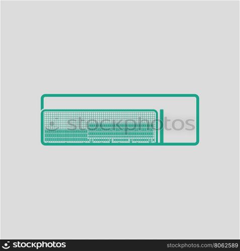 Baseball reserve bench icon. Gray background with green. Vector illustration.