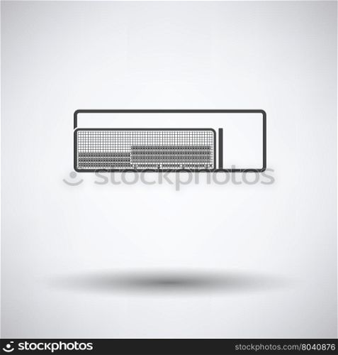 Baseball reserve bench icon on gray background, round shadow. Vector illustration.