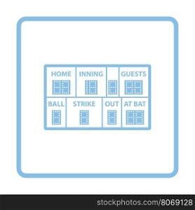 Baseball scoreboard icon. Blue frame design. Vector illustration.