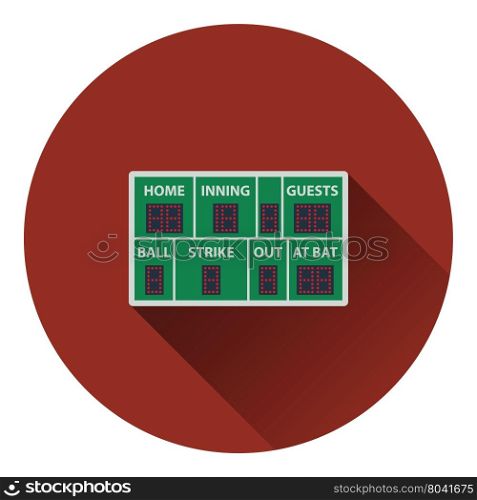 Baseball scoreboard icon. Flat color design. Vector illustration.