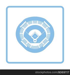 Baseball stadium icon. Blue frame design. Vector illustration.
