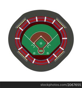 Baseball Stadium Icon. Flat Color Design. Vector Illustration.