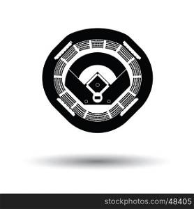 Baseball stadium icon. White background with shadow design. Vector illustration.