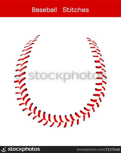 Baseball Stitches on a white background , vector design