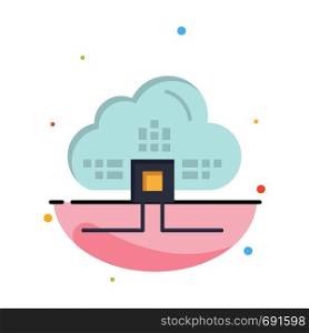 Based, Data, Cloud, Science Abstract Flat Color Icon Template
