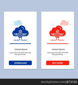 Based, Data, Cloud, Science Blue and Red Download and Buy Now web Widget Card Template