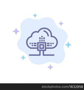 Based, Data, Cloud, Science Blue Icon on Abstract Cloud Background