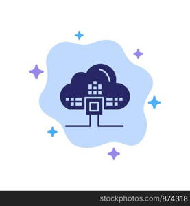 Based, Data, Cloud, Science Blue Icon on Abstract Cloud Background