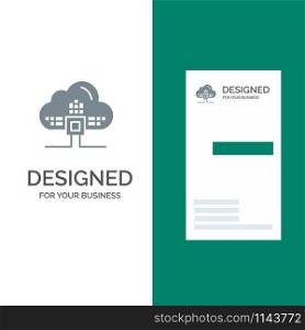 Based, Data, Cloud, Science Grey Logo Design and Business Card Template
