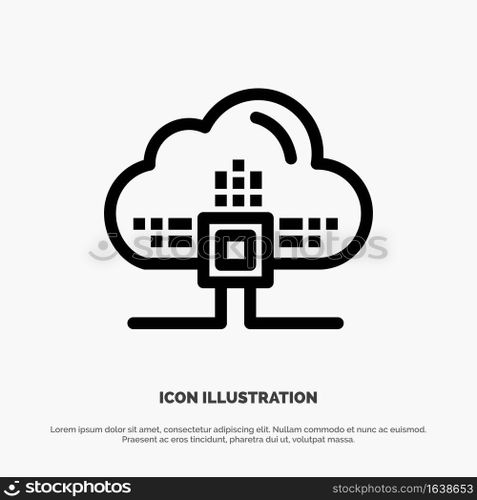 Based, Data, Cloud, Science Line Icon Vector
