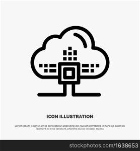Based, Data, Cloud, Science Line Icon Vector