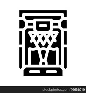 based on stereolithography 3d printer glyph icon vector. based on stereolithography 3d printer sign. isolated contour symbol black illustration. based on stereolithography 3d printer glyph icon vector illustration