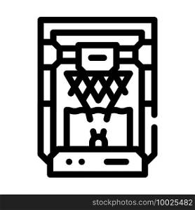 based on stereolithography 3d printer line icon vector. based on stereolithography 3d printer sign. isolated contour symbol black illustration. based on stereolithography 3d printer line icon vector illustration