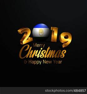 Bashkortostan Flag 2019 Merry Christmas Typography. New Year Abstract Celebration background