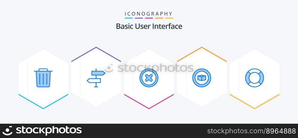 Basic 25 Blue icon pack including help. basic. basic. set. cube