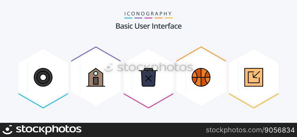 Basic 25 FilledLine icon pack including import. web. bin. set. basic