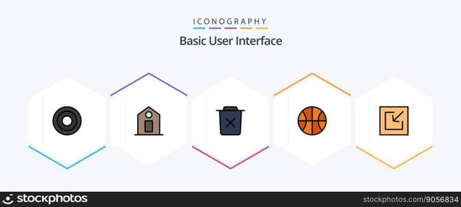 Basic 25 FilledLine icon pack including import. web. bin. set. basic