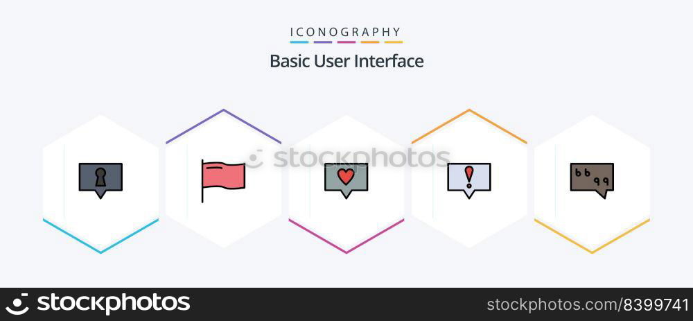 Basic 25 FilledLine icon pack including . . message."e. bubble