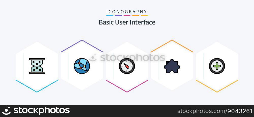 Basic 25 FilledLine icon pack including . . timer. ui. basic