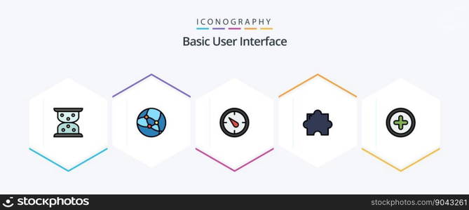 Basic 25 FilledLine icon pack including . . timer. ui. basic