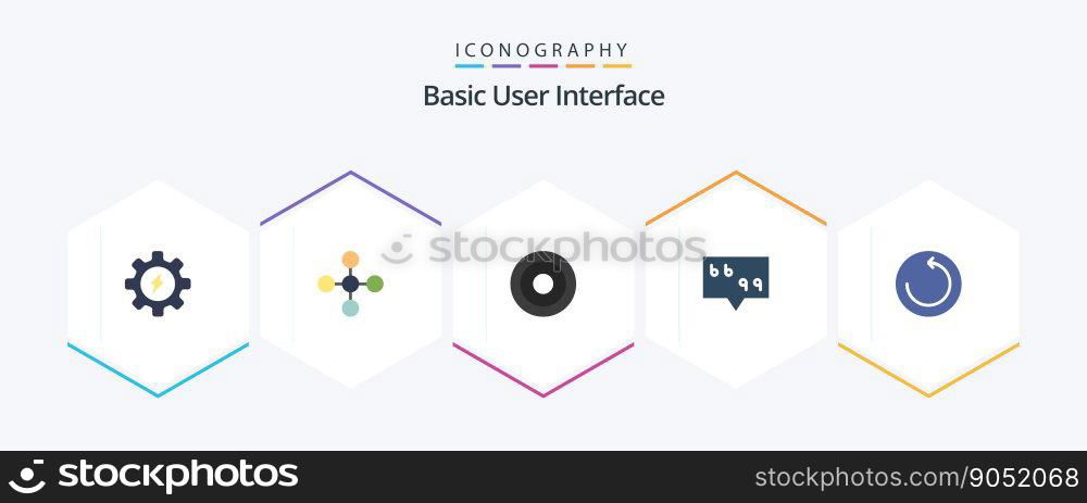Basic 25 Flat icon pack including . restore. interface. backup. message