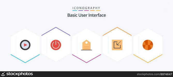 Basic 25 Flat icon pack including set. basic. ui. save. download