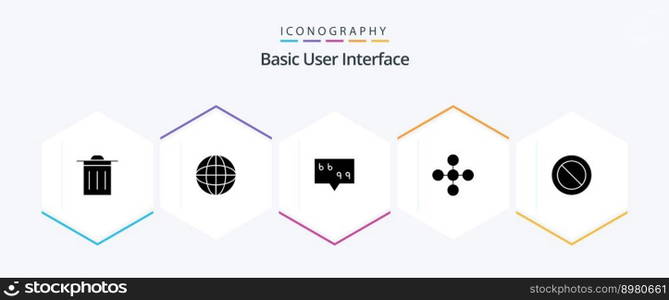 Basic 25 Glyph icon pack including ."e. basic. share