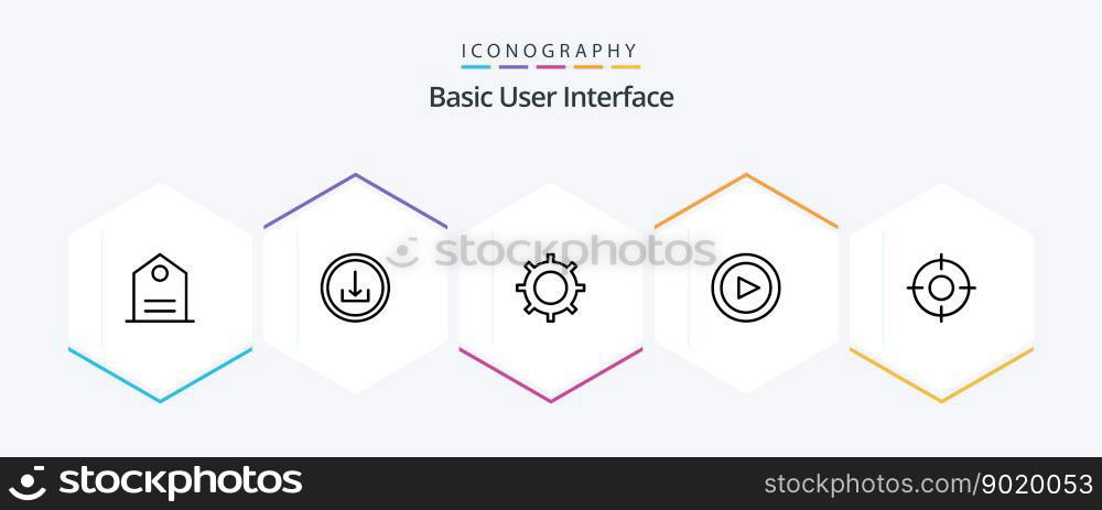 Basic 25 Line icon pack including location. basic. cog. set.