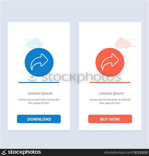 Basic, Arrow, Right, Ui  Blue and Red Download and Buy Now web Widget Card Template