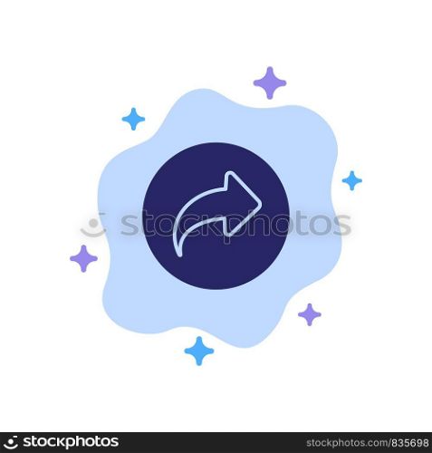 Basic, Arrow, Right, Ui Blue Icon on Abstract Cloud Background