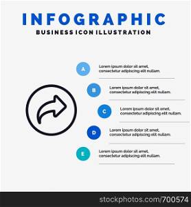 Basic, Arrow, Right, Ui Line icon with 5 steps presentation infographics Background