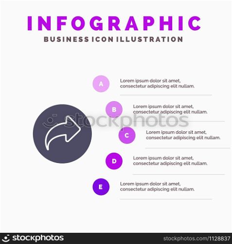 Basic, Arrow, Right, Ui Solid Icon Infographics 5 Steps Presentation Background