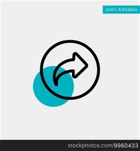 Basic, Arrow, Right, Ui turquoise highlight circle point Vector icon