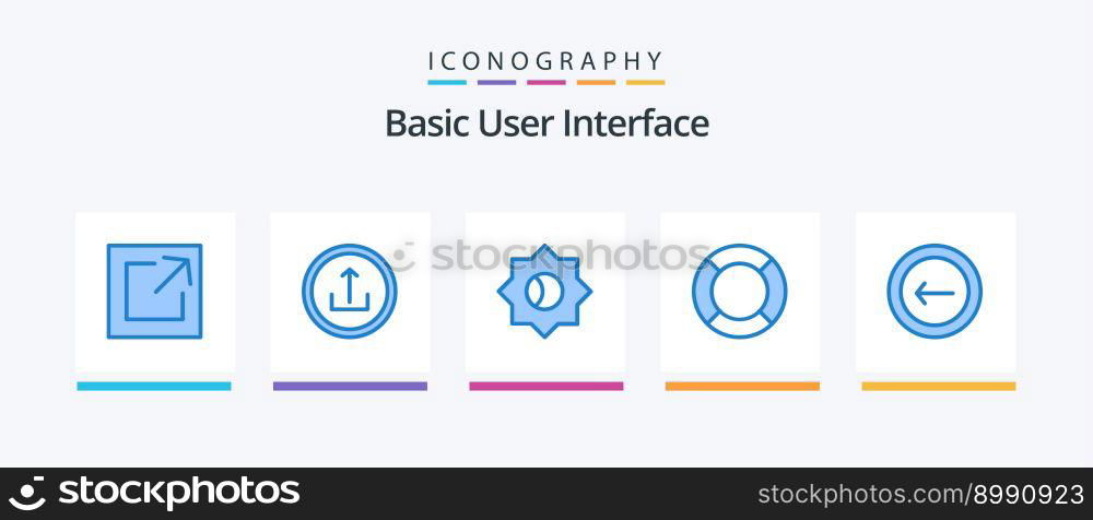 Basic Blue 5 Icon Pack Including back. ux. basic. ui. essential. Creative Icons Design
