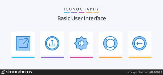 Basic Blue 5 Icon Pack Including back. ux. basic. ui. essential. Creative Icons Design