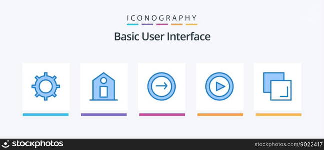 Basic Blue 5 Icon Pack Including duplicate. set. basic. play. basic. Creative Icons Design