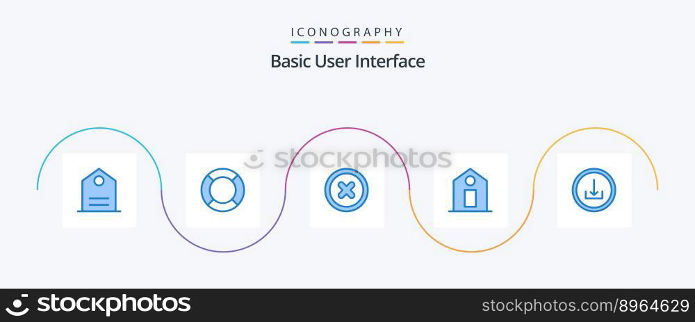 Basic Blue 5 Icon Pack Including interface. basic. basic. application. price