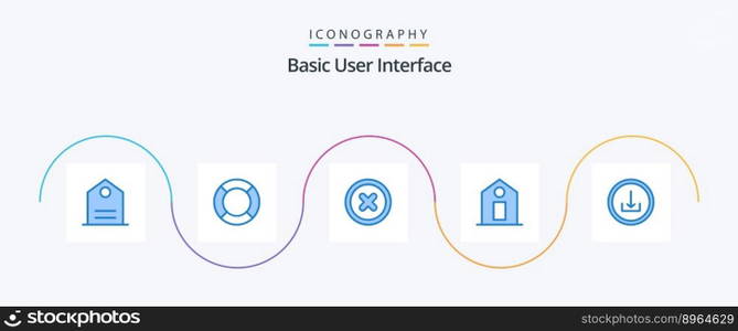 Basic Blue 5 Icon Pack Including interface. basic. basic. application. price