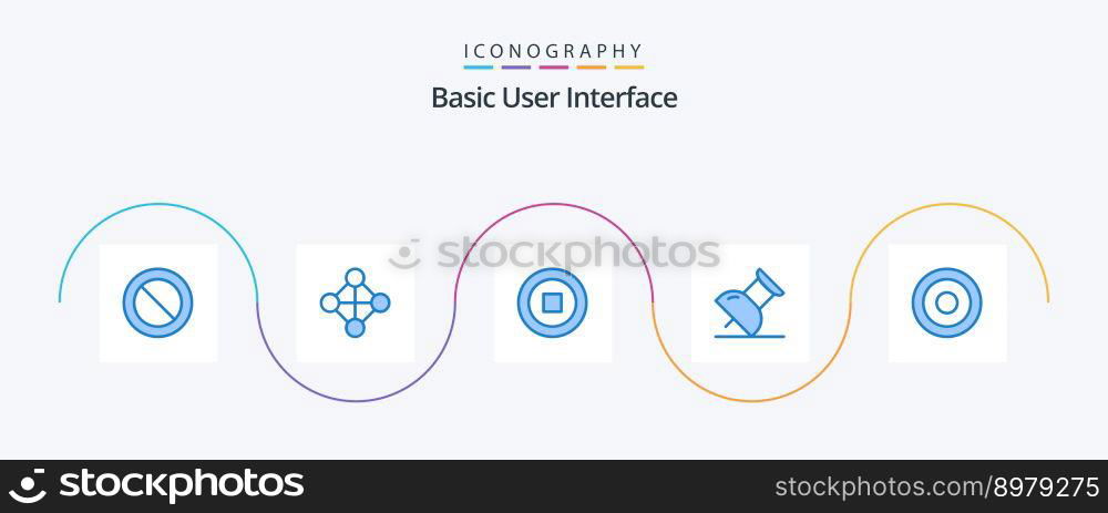Basic Blue 5 Icon Pack Including . user. interface. line. basic