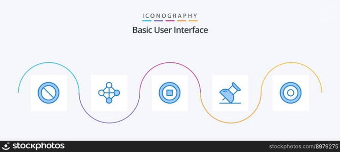 Basic Blue 5 Icon Pack Including . user. interface. line. basic