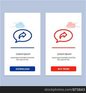 Basic, Chat, Arrow, Right Blue and Red Download and Buy Now web Widget Card Template
