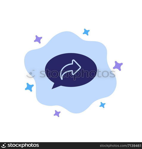 Basic, Chat, Arrow, Right Blue Icon on Abstract Cloud Background