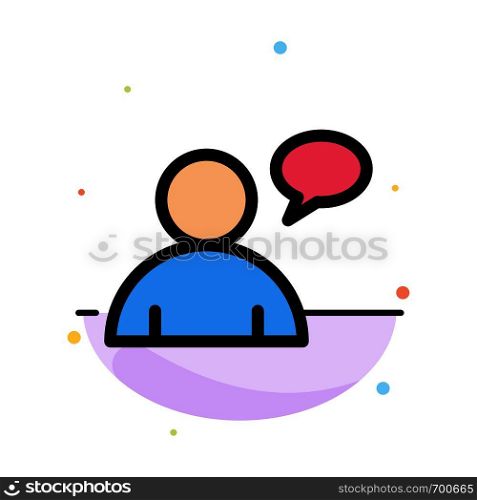 Basic, Chatting, User Abstract Flat Color Icon Template