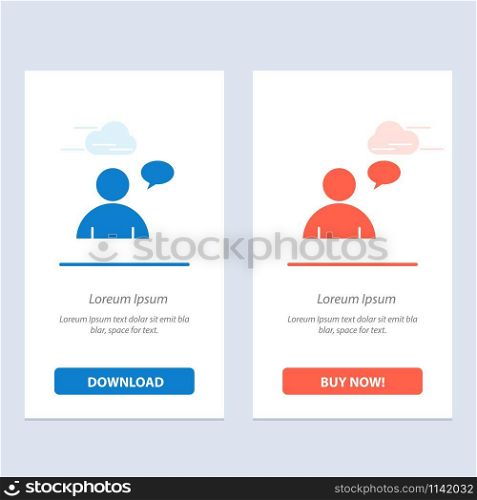 Basic, Chatting, User Blue and Red Download and Buy Now web Widget Card Template