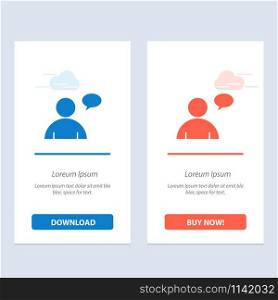 Basic, Chatting, User Blue and Red Download and Buy Now web Widget Card Template