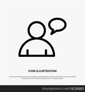Basic, Chatting, User Line Icon Vector