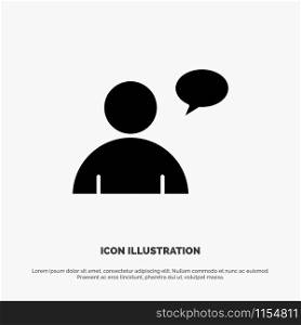 Basic, Chatting, User solid Glyph Icon vector