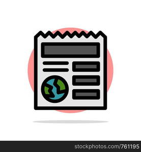 Basic, Document, Globe, Ui Abstract Circle Background Flat color Icon