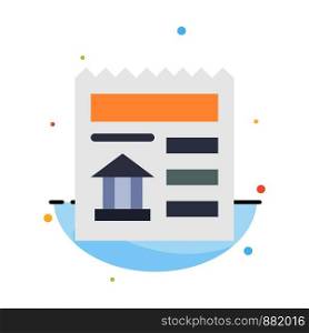 Basic, Document, Ui, Bank Abstract Flat Color Icon Template