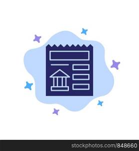 Basic, Document, Ui, Bank Blue Icon on Abstract Cloud Background